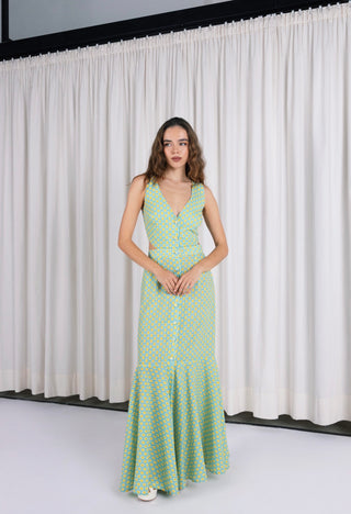 CALISTA BUTTON DRESS