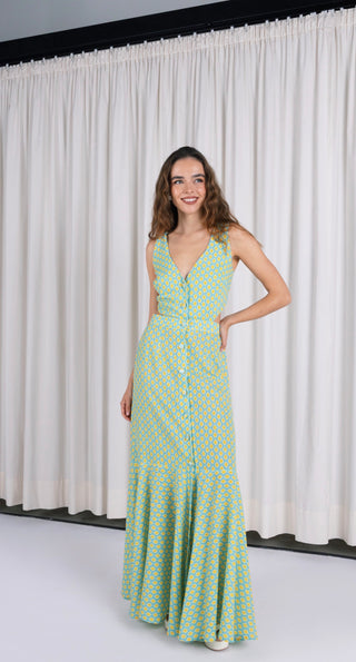 CALISTA BUTTON DRESS