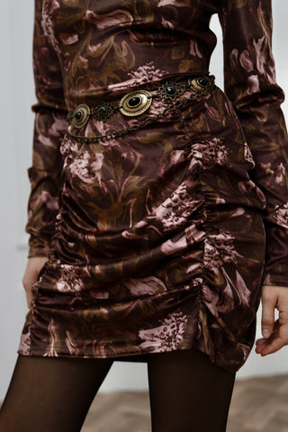 Rosette Velvet Skirt