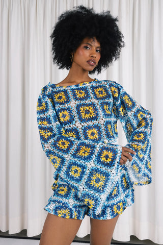 AQUA KNITTED TOP