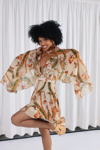 CALYPSO MINI DRESS W/SLEEVES